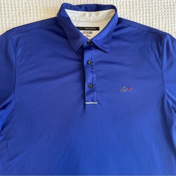 Greg Norman Collection Blue Polo Shirt - Picture 2 of 10